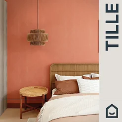 GoodHome Papier Peint<Papier peint vinyle intissé uni orange terracotta L.53 x l.1005 cm Tille