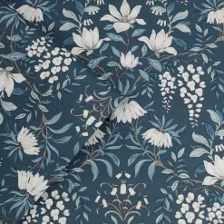 Laura Ashley Papier peint vinyle intissé fleuri bleu L.1000 x l.52 cm Parterre- Papier Peint