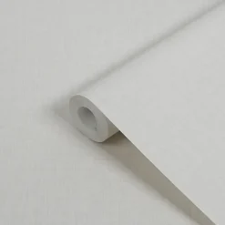 GoodHome Papier peint vinyle intissé uni structuré blanc L.1000 x l.52 cm Shung- Papier Peint