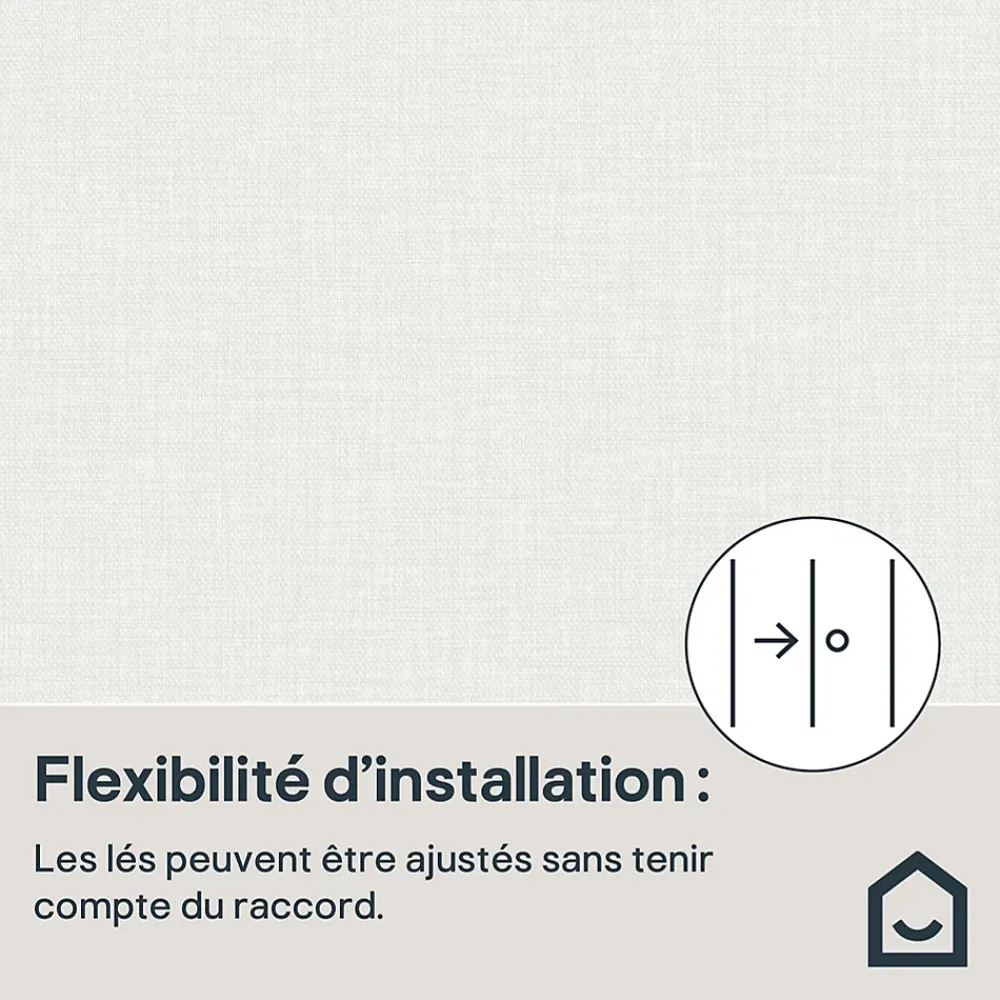 GoodHome Papier peint vinyle intissé uni structuré blanc L.1000 x l.52 cm Shung- Papier Peint