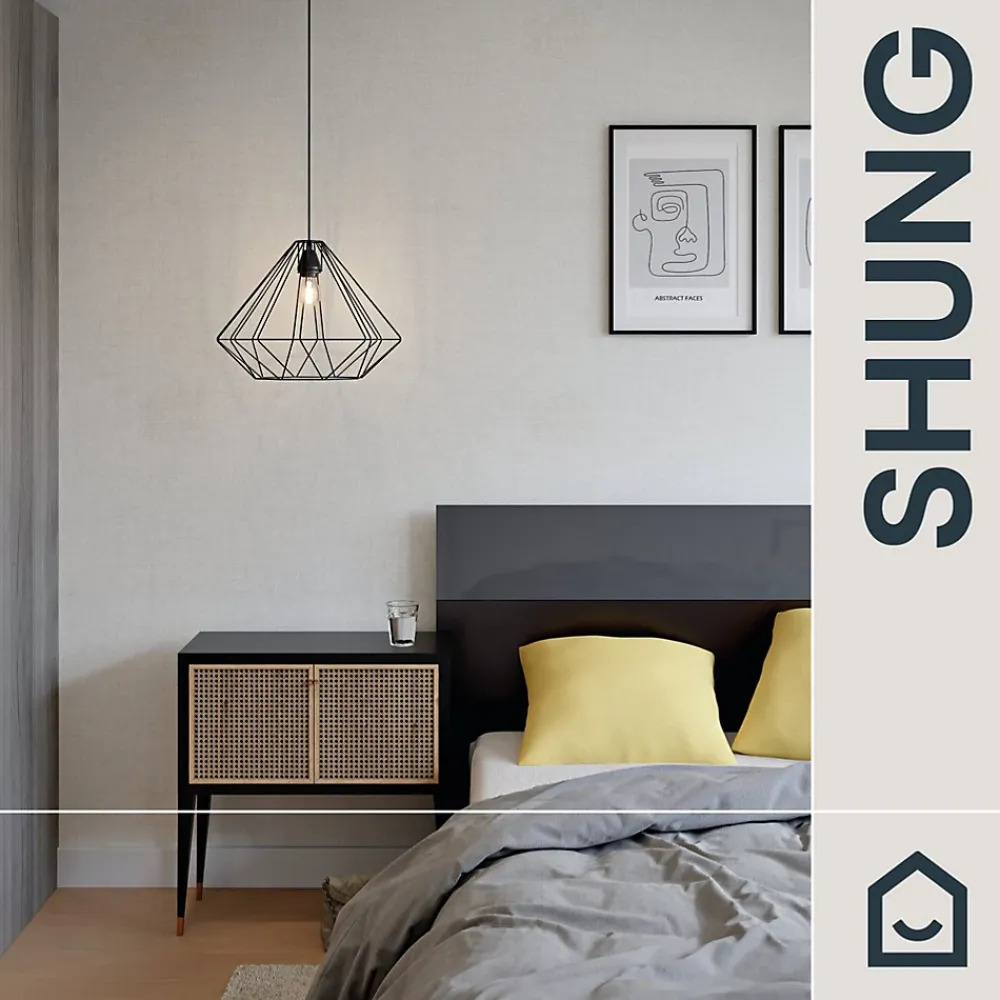 GoodHome Papier peint vinyle intissé uni structuré blanc L.1000 x l.52 cm Shung- Papier Peint