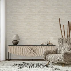 Lutece Papier Peint<Papier peint vinyle intissé beige L.1005 x l.53cm, Lutèce Sillon aqua
