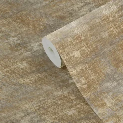 GoodHome Papier peint Vinyle Intissé Giana gris clair et ocre- Papier Peint