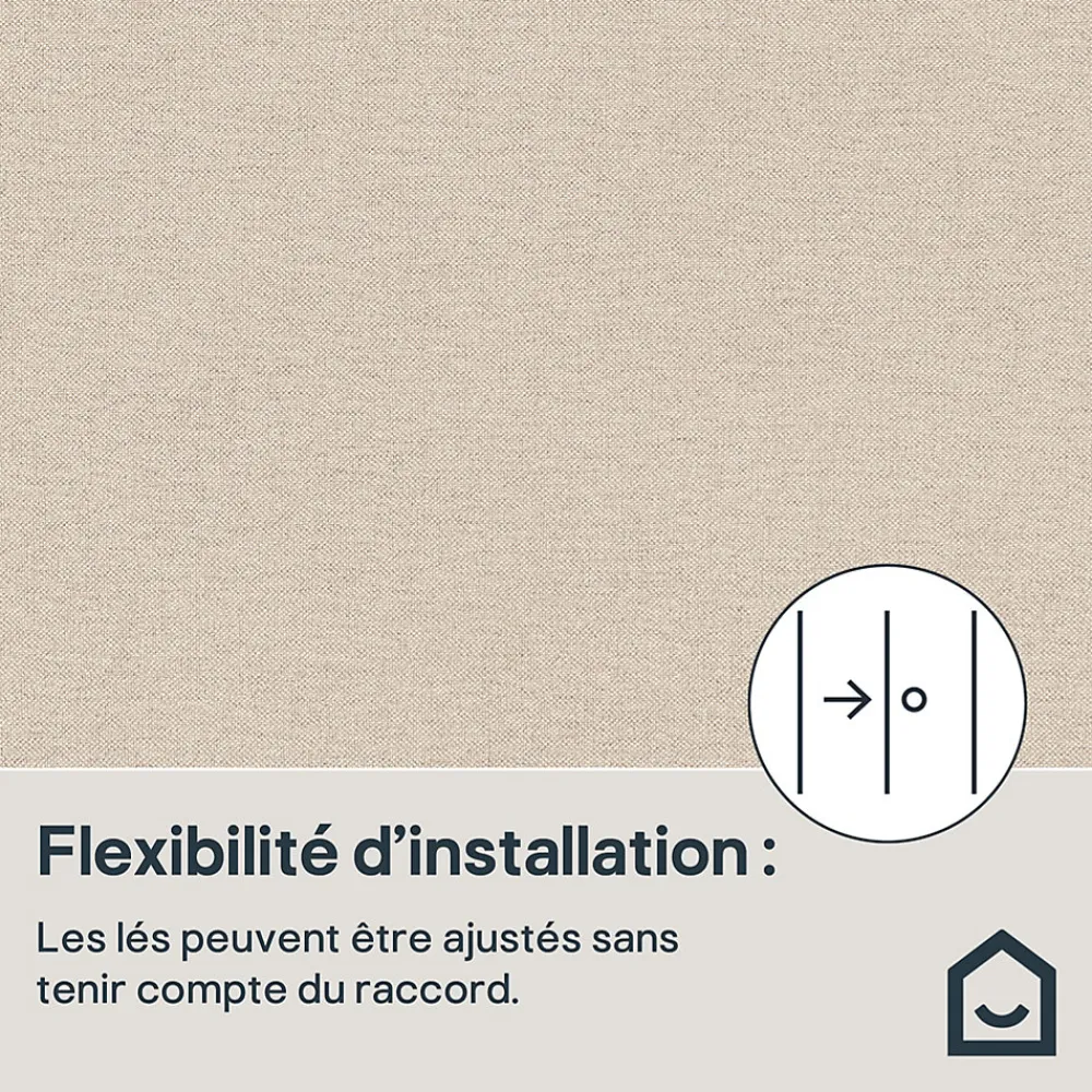 GoodHome Papier Peint<Papier peint vinyle intissé uni aspect tissu beige clair L.1005 x l.53cm , Mythe