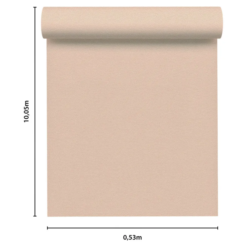 GoodHome Papier Peint<Papier peint vinyle intissé uni aspect tissu beige clair L.1005 x l.53cm , Mythe