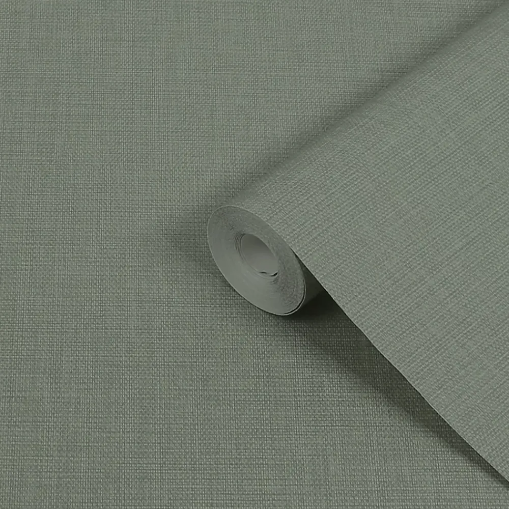 GoodHome Papier peint vinyle intissé uni structuré vert L.1000 x l.52 cm Shung- Papier Peint