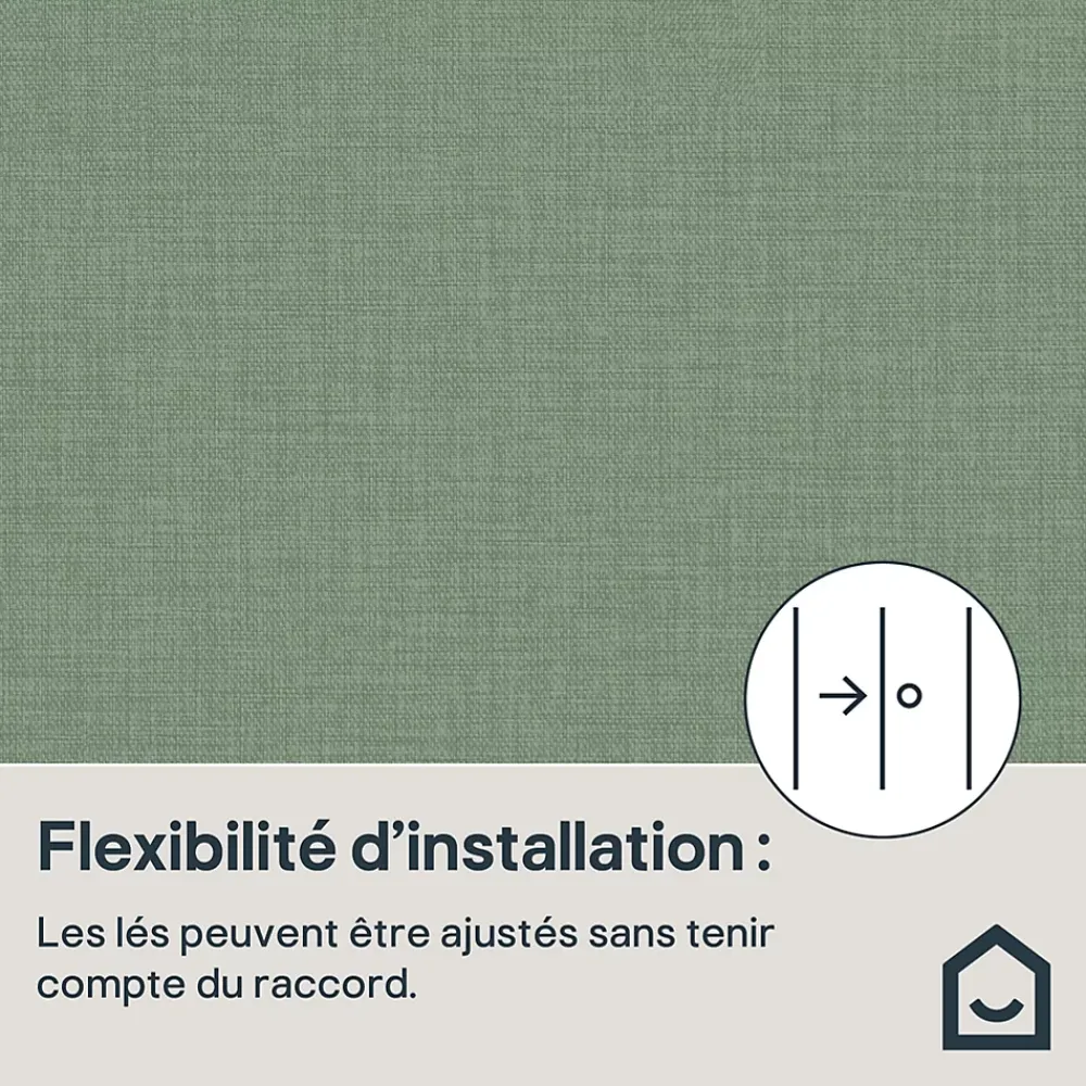 GoodHome Papier peint vinyle intissé uni structuré vert L.1000 x l.52 cm Shung- Papier Peint