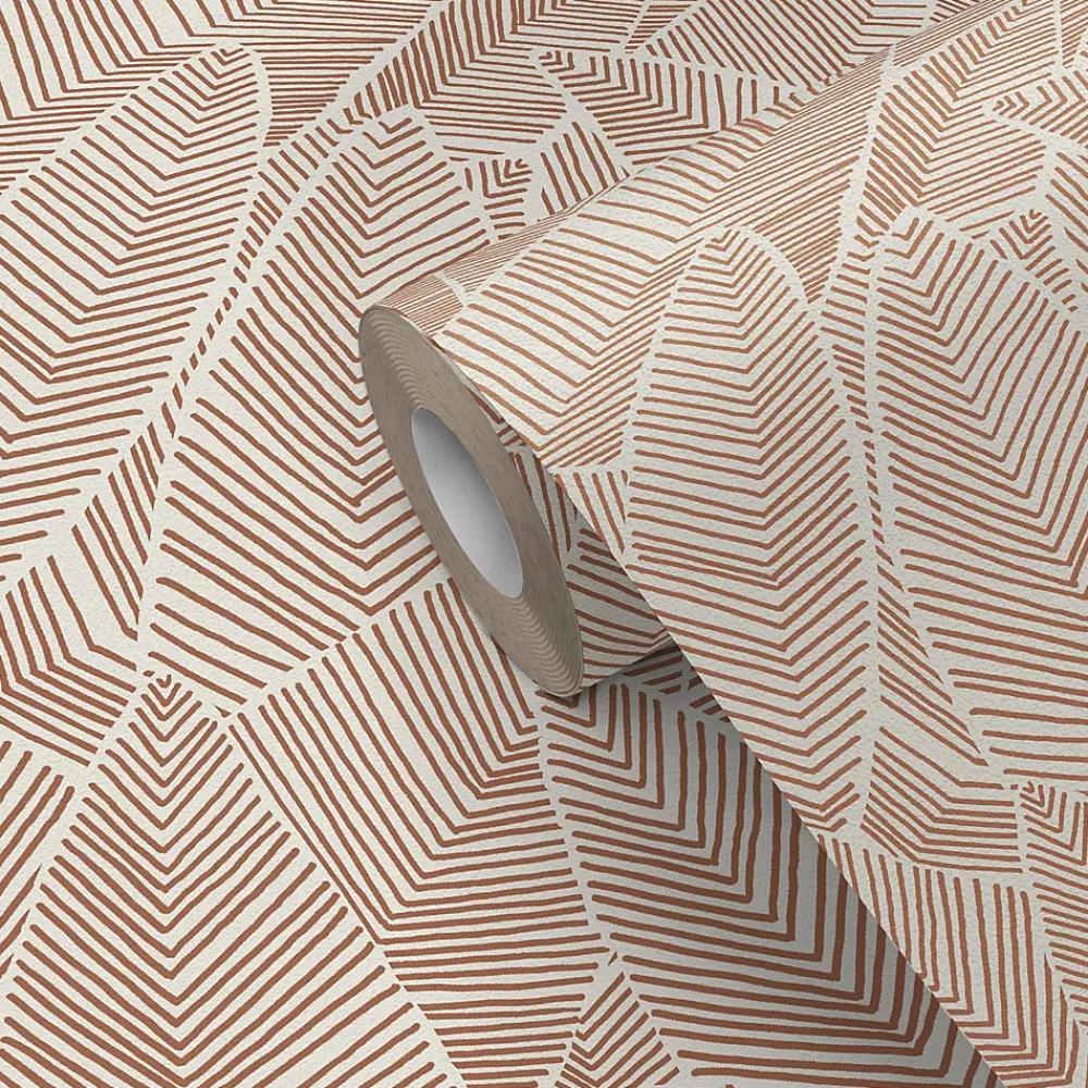 GoodHome Papier Peint<Papier peint vinyle intissé Gebu motif palmier rose L. 10,05m x l. 0,53m