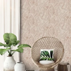 GoodHome Papier Peint<Papier peint vinyle intissé Gebu motif palmier rose L. 10,05m x l. 0,53m