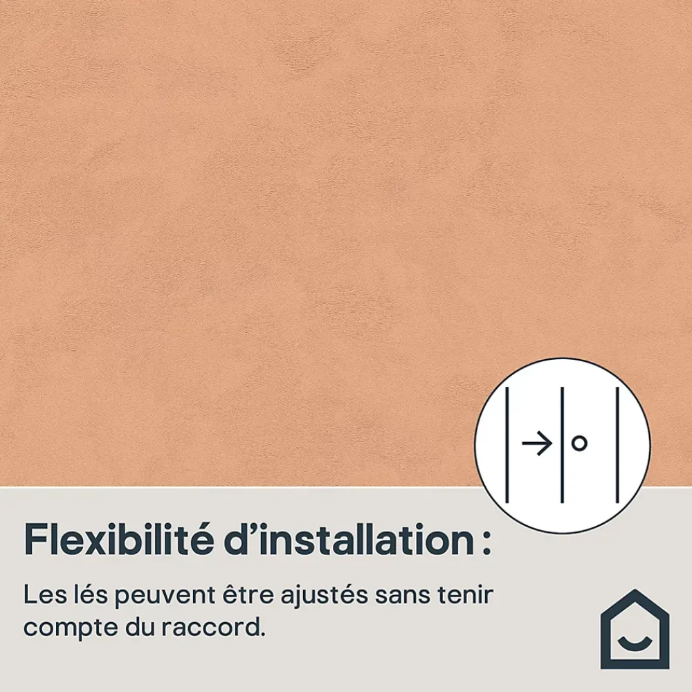 GoodHome Papier Peint<Papier peint vinyle intissé uni orange pêche L.53 x l.1005 cm Izier