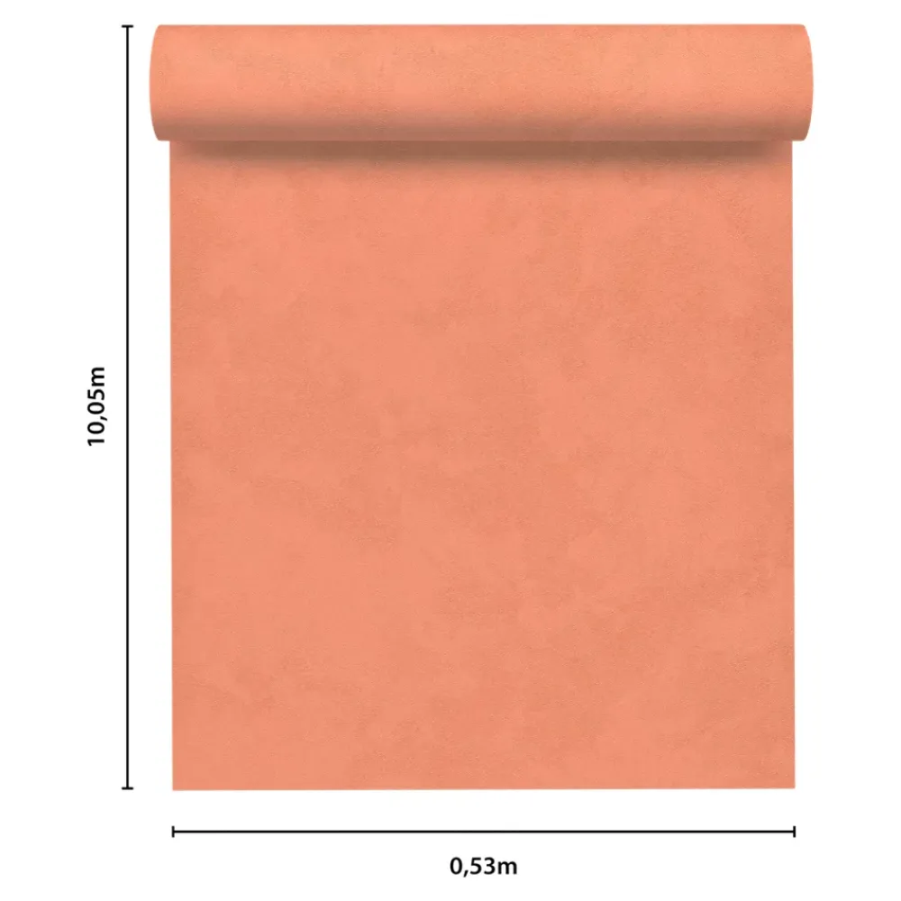 GoodHome Papier Peint<Papier peint vinyle intissé uni orange pêche L.53 x l.1005 cm Izier