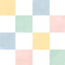 Ugepa Papier peint vinyle intissé damier multicouleurs pastel L.1005 x l.53cm Ugèpa- Papier Peint