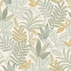 Lutece Papier Peint<Papier peint vinyle intissé Allure mat et satiné feuilles jaune, vert, bleu l.1005 x l.53 cm