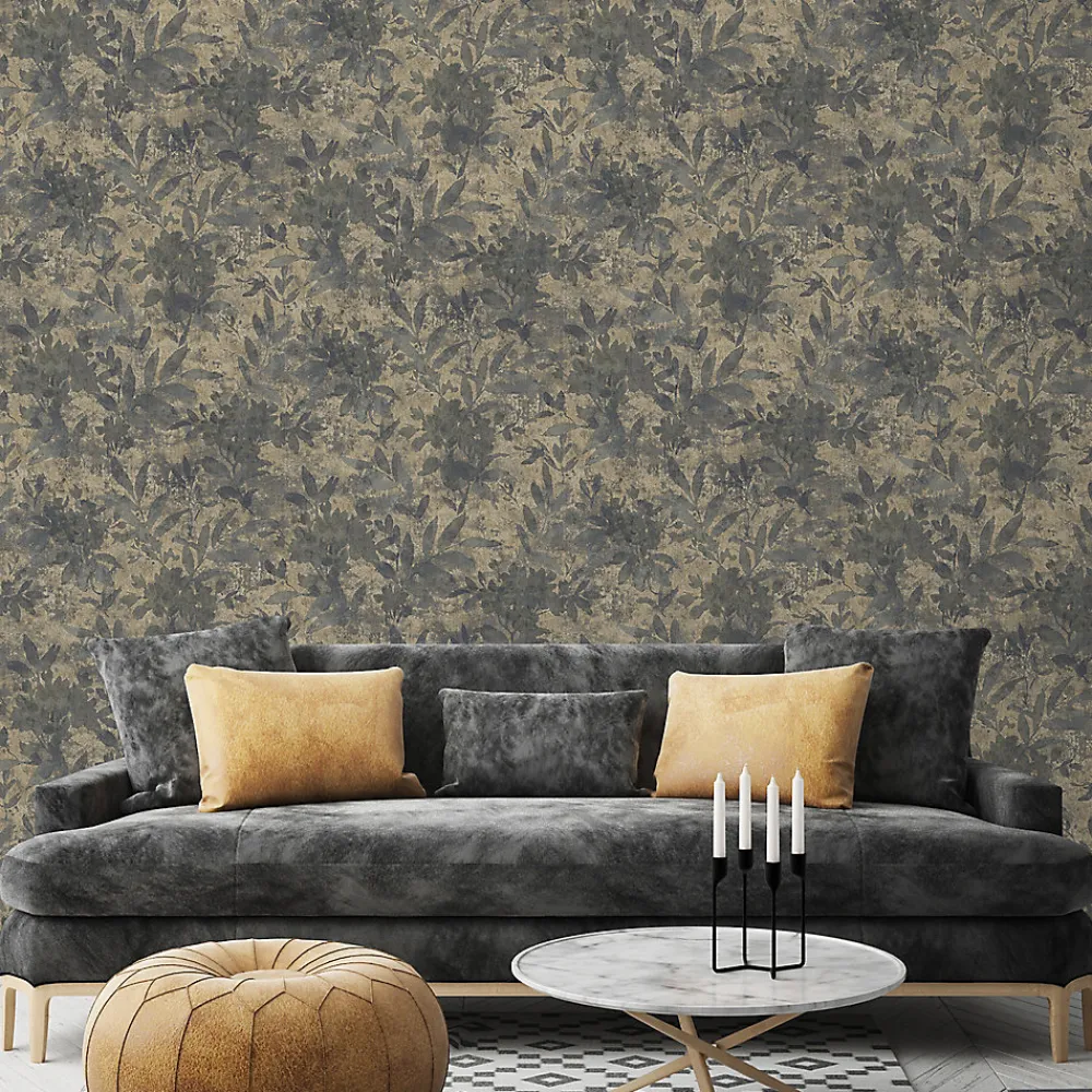 GoodHome Papier Peint<Papier peint Vinyle Intissé Ammo gris