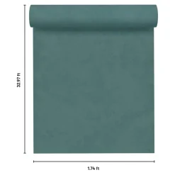 GoodHome Papier Peint<Papier peint vinyle intissé uni bleu vert L.53 x l.1005 cm Izier