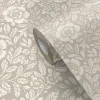 GoodHome Papier Peint<Papier peint vinyle intissé Soffice motif fleuri beige L. 10,05m x l. 0,53m
