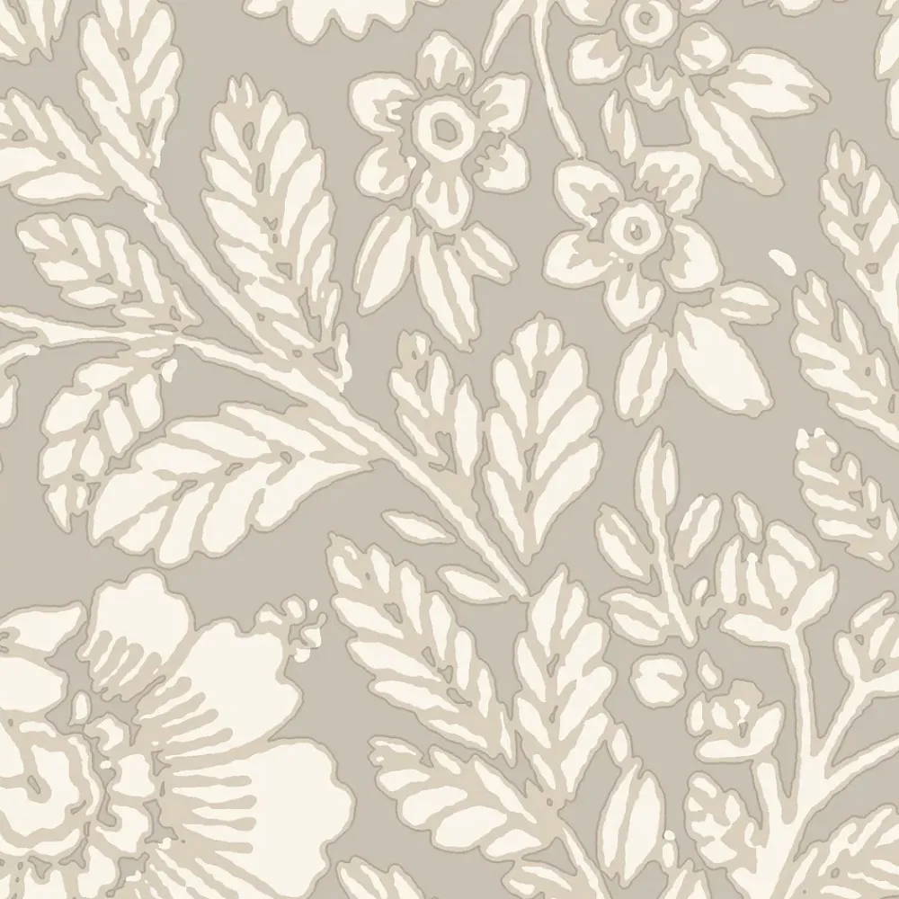 GoodHome Papier Peint<Papier peint vinyle intissé Soffice motif fleuri beige L. 10,05m x l. 0,53m