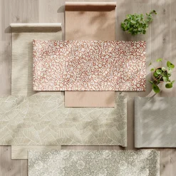 GoodHome Papier Peint<Papier peint vinyle intissé Soffice motif fleuri beige L. 10,05m x l. 0,53m