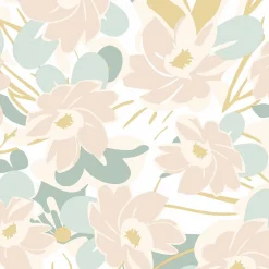 Lutece Papier Peint<Papier peint vinyle intissé fleuri Tropimasse fleurs beige, rose, jaune L.1005 x l.53cm Lutèce