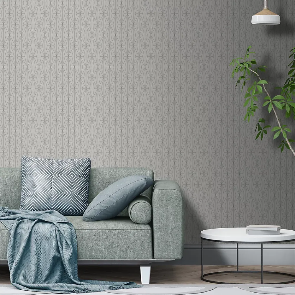 GoodHome Papier Peint<Papier peint Vinyle Intissé Aytasi argent