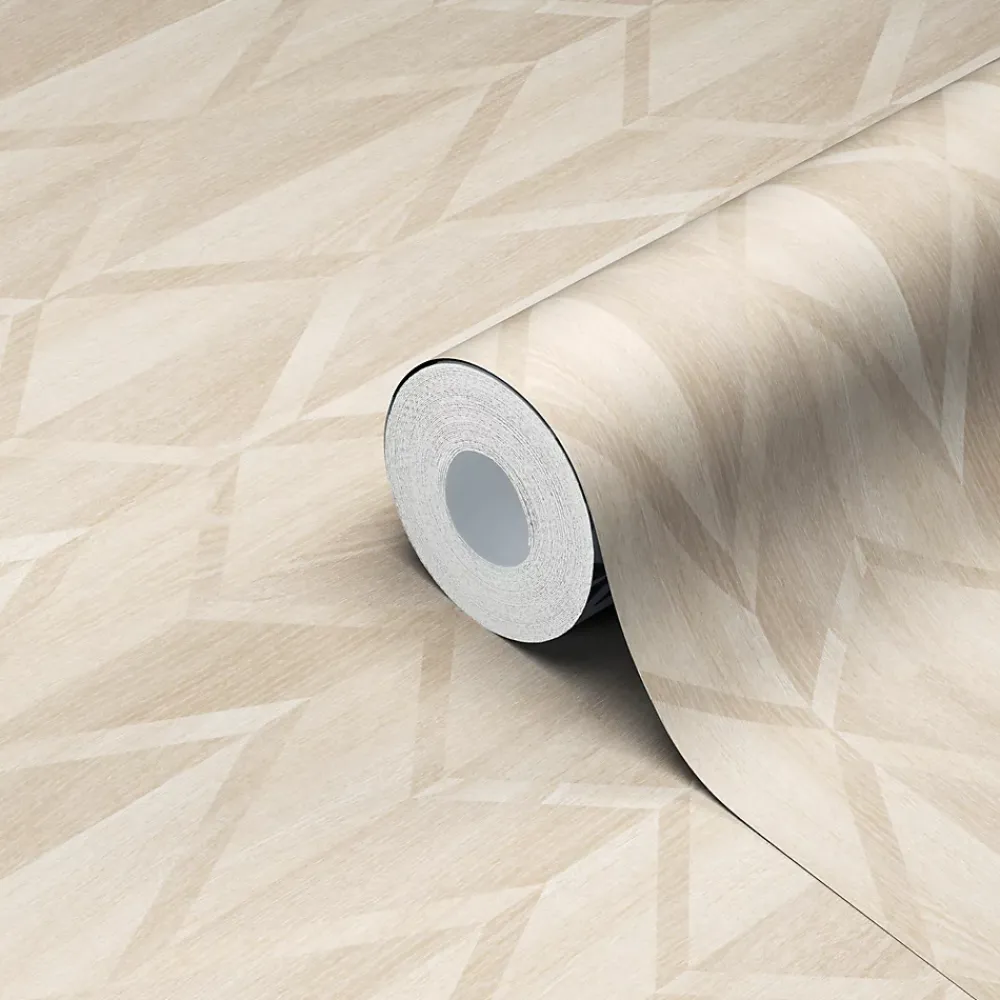 GoodHome Papier Peint<Papier peint vinyle intissé Cassata imprimé géométrique beige L.1000 x l.53cm