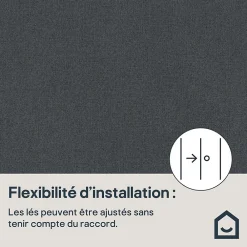 GoodHome Papier peint vinyle intissé uni aspect tissu gris anthracite L.1005 x l.53cm , Mythe- Papier Peint