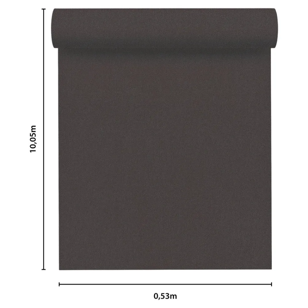 GoodHome Papier peint vinyle intissé uni aspect tissu gris anthracite L.1005 x l.53cm , Mythe- Papier Peint