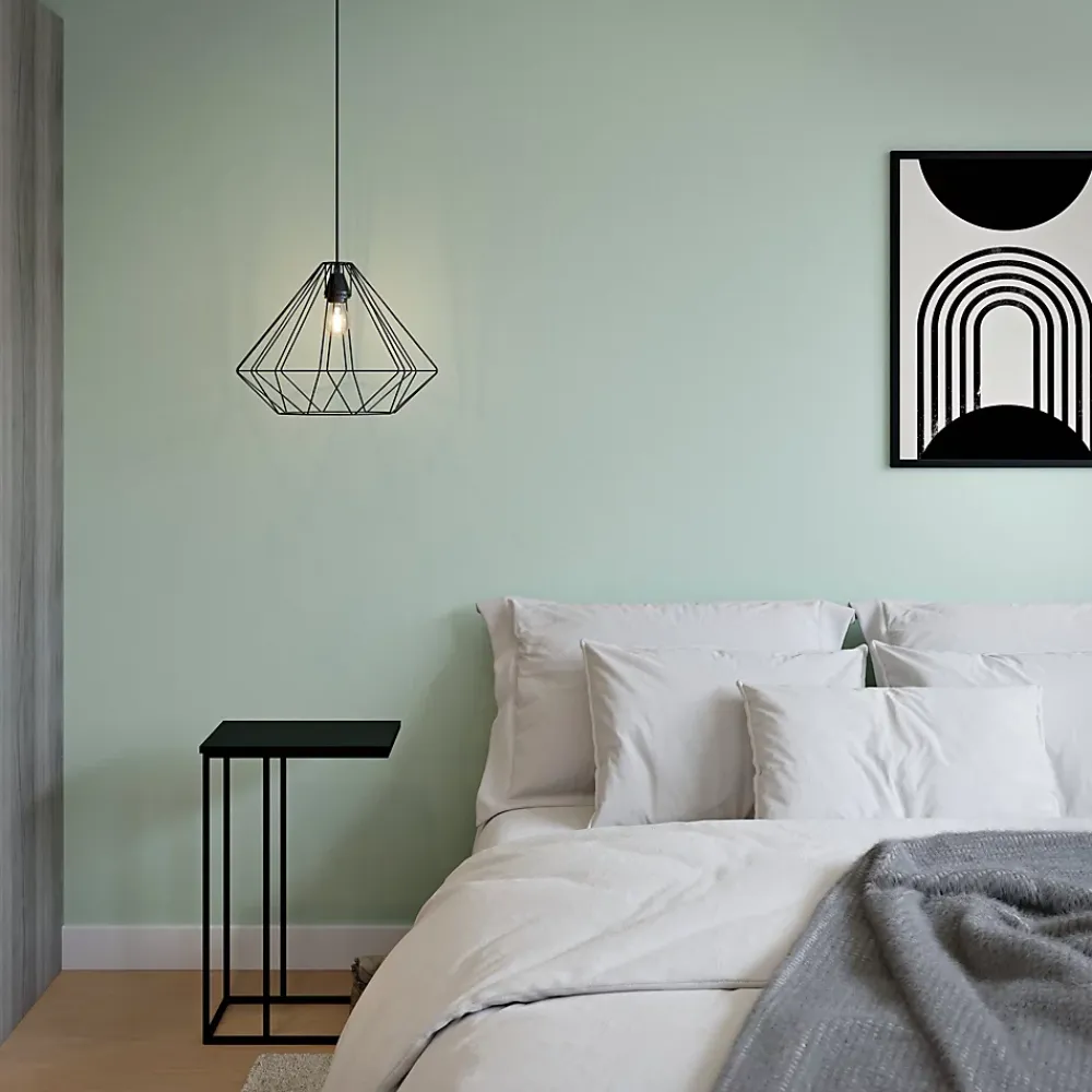 GoodHome Papier peint vinyle intissé uni vert L.1005 x l.53 cm Aune- Papier Peint