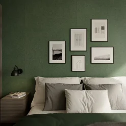 GoodHome Papier peint vinyle intissé uni aspect tissu vert L.1005 x l.53cm , Mythe- Papier Peint