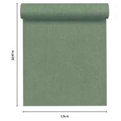 GoodHome Papier peint vinyle intissé uni aspect tissu vert L.1005 x l.53cm , Mythe- Papier Peint
