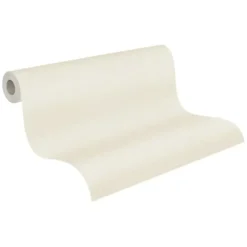 A.S. Creation Papier peint vinyle intissé uni beige ivoire mat L.1005 x l. 53 cm As Creation Antigua- Papier Peint