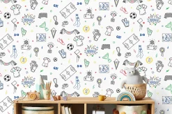 Ugepa Papier peint vinyle intissé enfant football multicouleurs L. 1005 x l. 53cm- Papier Peint