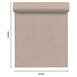 GoodHome Papier peint vinyle intissé uni aspect tissu beige L.1005 x l.53cm , Mythe- Papier Peint