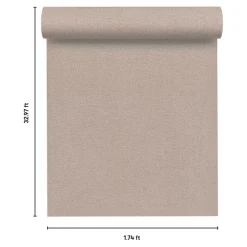 GoodHome Papier peint vinyle intissé uni aspect tissu beige L.1005 x l.53cm , Mythe- Papier Peint