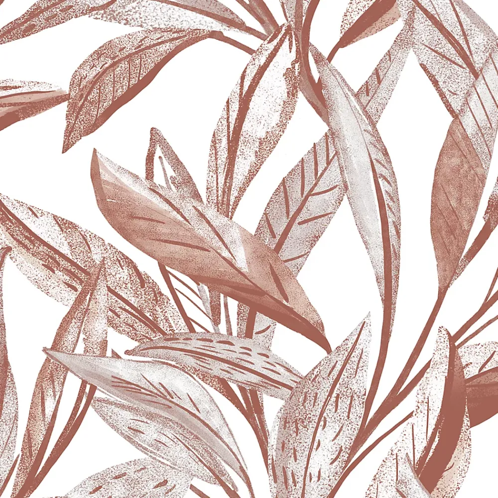 GoodHome Papier Peint<Papier peint vinyle intissé Cicillo feuillage terracotta L.1000 x l.53cm