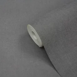 GoodHome Papier Peint<Papier peint vinyle sur intissé  Moivre gris anthracite