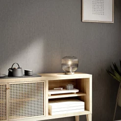 GoodHome Papier Peint<Papier peint vinyle sur intissé Moivre gris anthracite