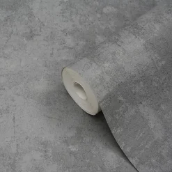 GoodHome Papier peint vinyle sur intissé  Omey gris anthracite- Papier Peint