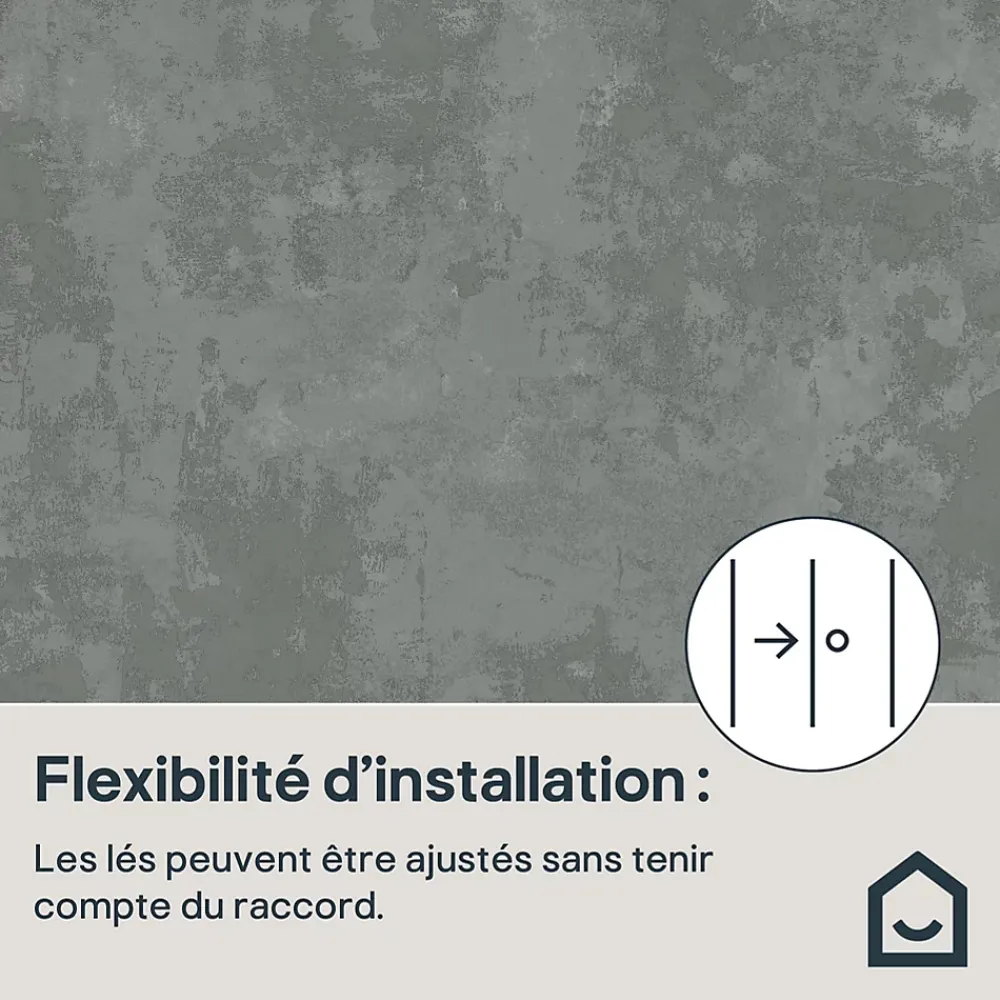 GoodHome Papier peint vinyle sur intissé Omey gris anthracite- Papier Peint