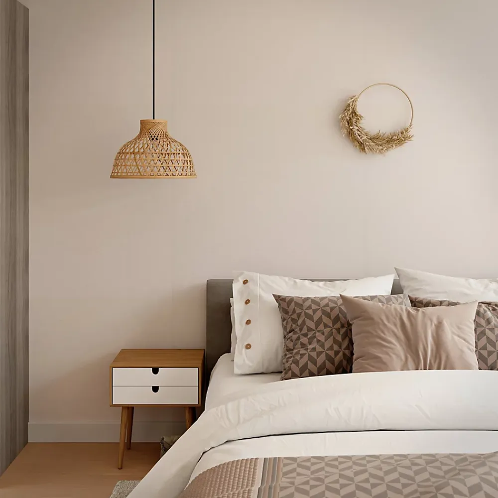 GoodHome Papier peint vinyle sur intissé Aune sable- Papier Peint