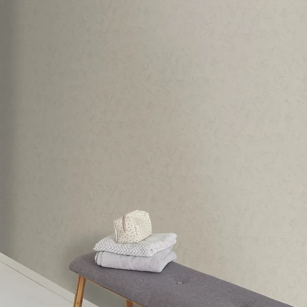 GoodHome Papier Peint<Papier peint vinyle sur intissé Lancon blanc cassé