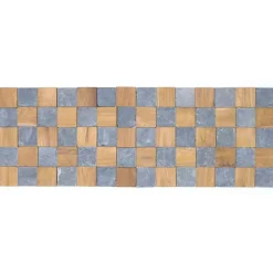 Wanda Collection Parement mural carrés pierre et teck gris 55x20 cm- Plaquette De Parement|Plaquette De Parement