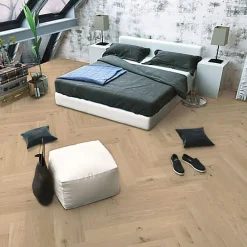 Premibel Parquet Parquet Bâton Rompu Chêne contrecollé verni brossé Rustique Invisible Cambridge 125x15X600mm - 4mm de couche d'usure- Parquet Contrecollé|Voir Tous Les Parquets
