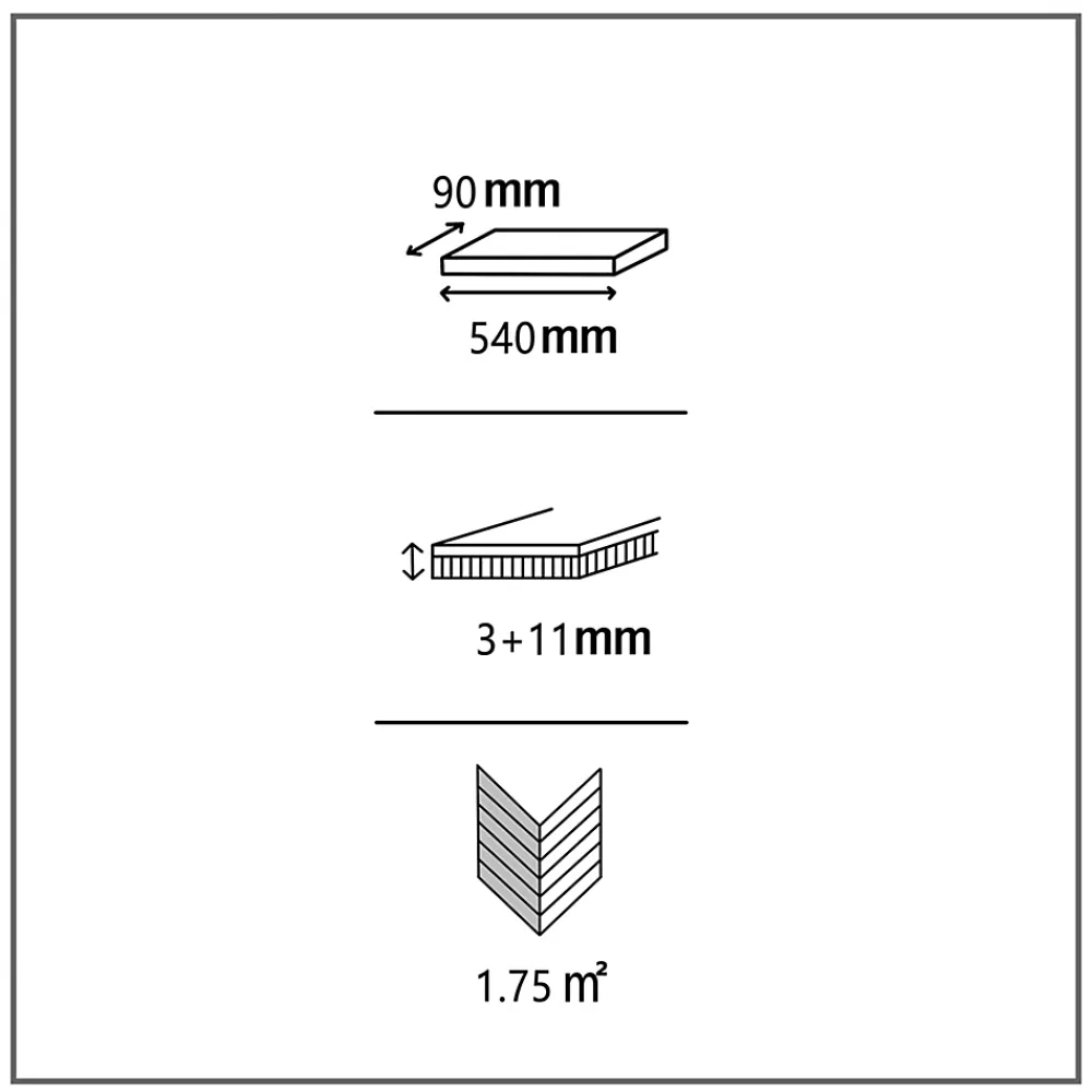 GoodHome Voir Tous Les Parquets|Parquet Contrecollé<Parquet contrecollé à coller point de hongrie en chêne Eslov finition vernis mat coloris naturel L.54 x l.9 x ép.1,4 cm