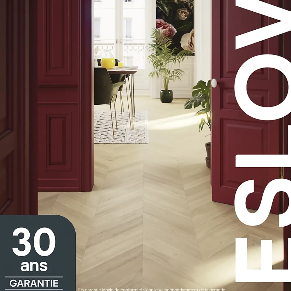 GoodHome Voir Tous Les Parquets|Parquet Contrecollé<Parquet contrecollé à coller point de hongrie en chêne Eslov finition vernis mat coloris naturel L.54 x l.9 x ép.1,4 cm