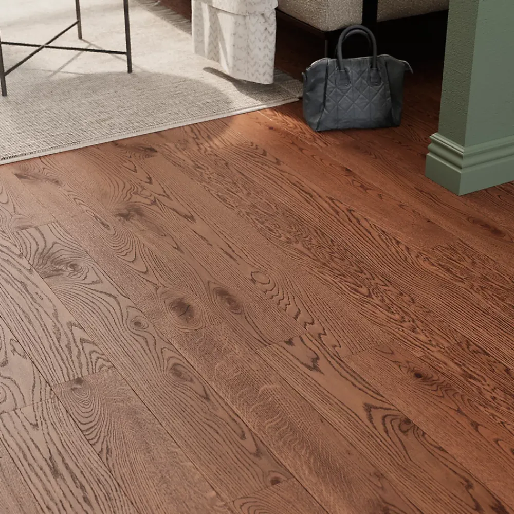 GoodHome Parquet contrecollé clipsable Skara M en chêne verni brun rustique- Parquet Contrecollé|Voir Tous Les Parquets