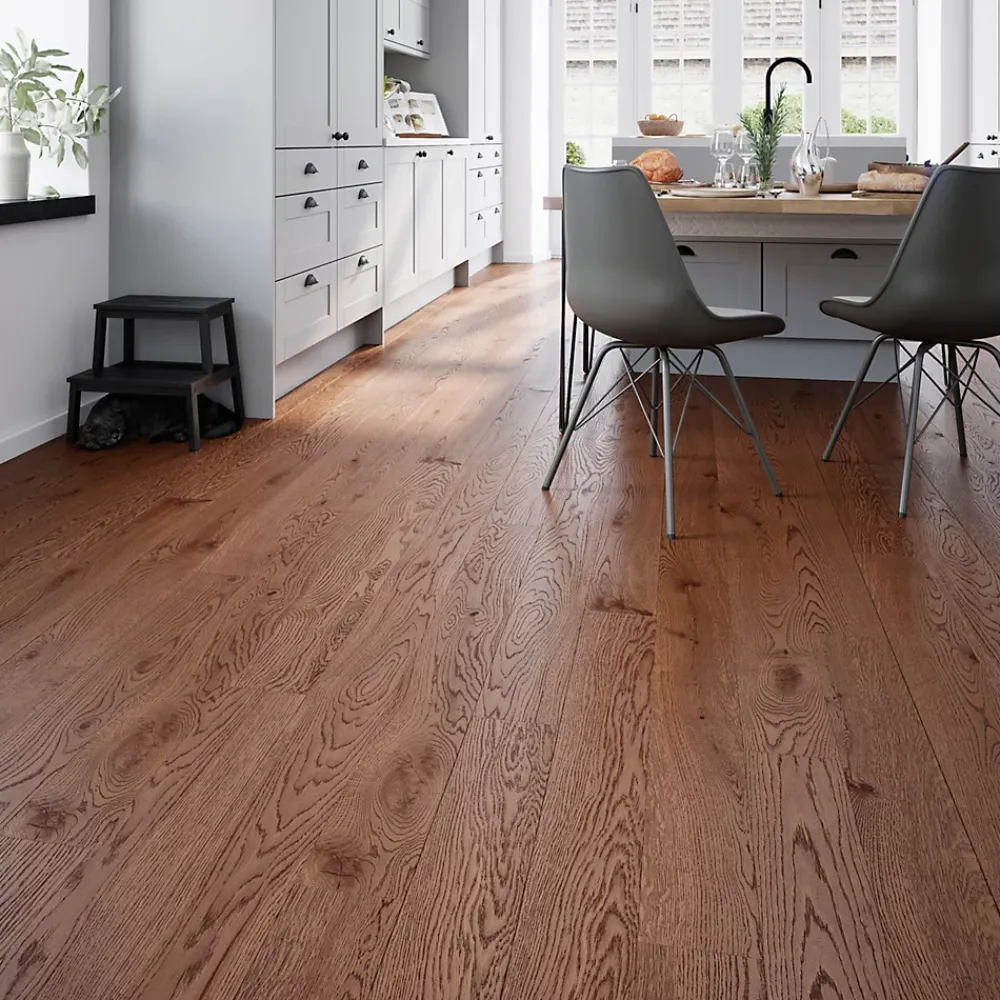 GoodHome Parquet contrecollé clipsable Skara L en chêne huilé rustique compatible pièces humides- Parquet Contrecollé|Voir Tous Les Parquets