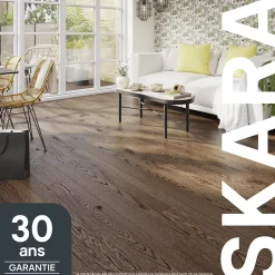GoodHome Parquet contrecollé clipsable Skara XL en chêne verni rustique- Parquet Contrecollé|Voir Tous Les Parquets