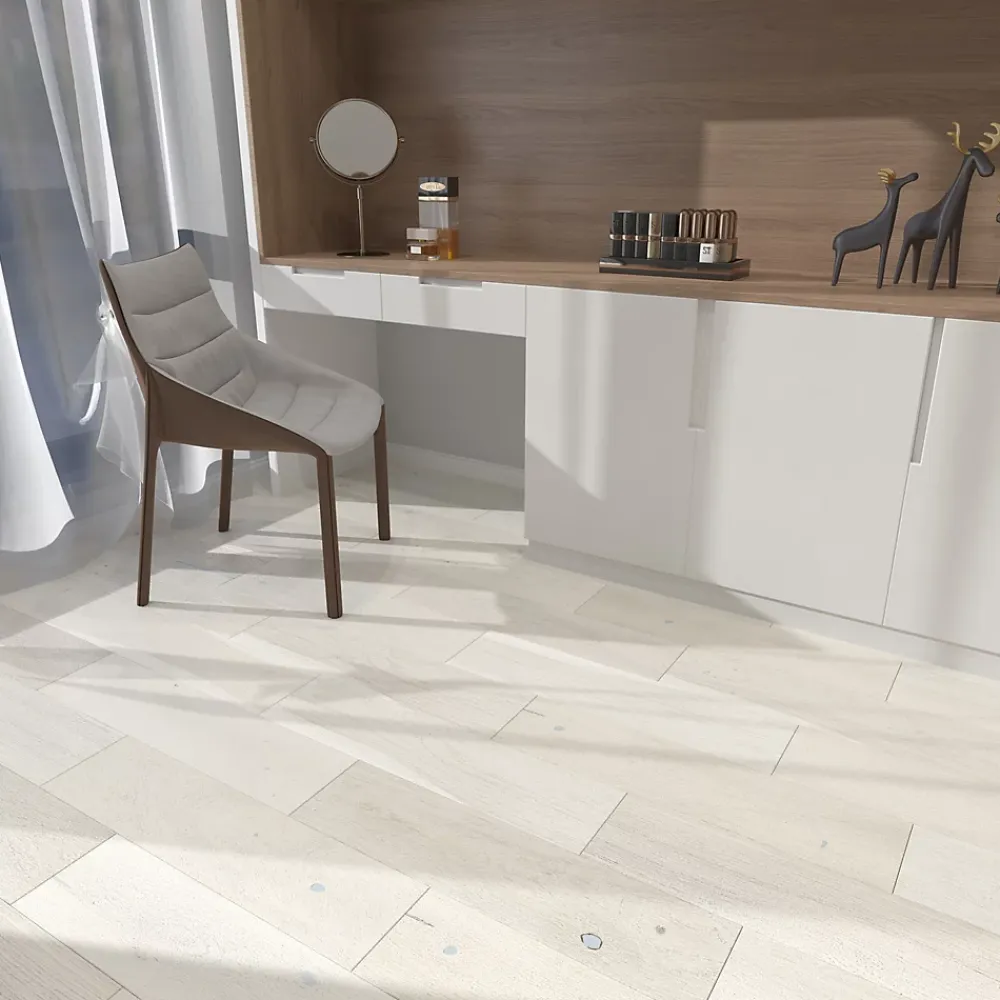 GoodHome Parquet Contrecollé|Voir Tous Les Parquets<Parquet contrecollé clipsable Belve M en chêne verni blanc