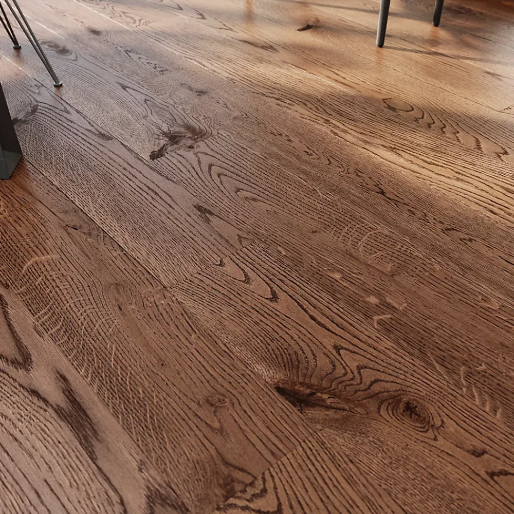 GoodHome Parquet contrecollé clipsable Skara XXL en chêne huilé brun rustique- Parquet Contrecollé|Voir Tous Les Parquets